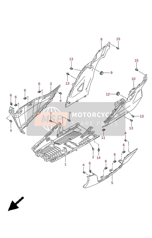 4817119K01YUD, Shield,Leg Side Lower,R (Gray), Suzuki, 0